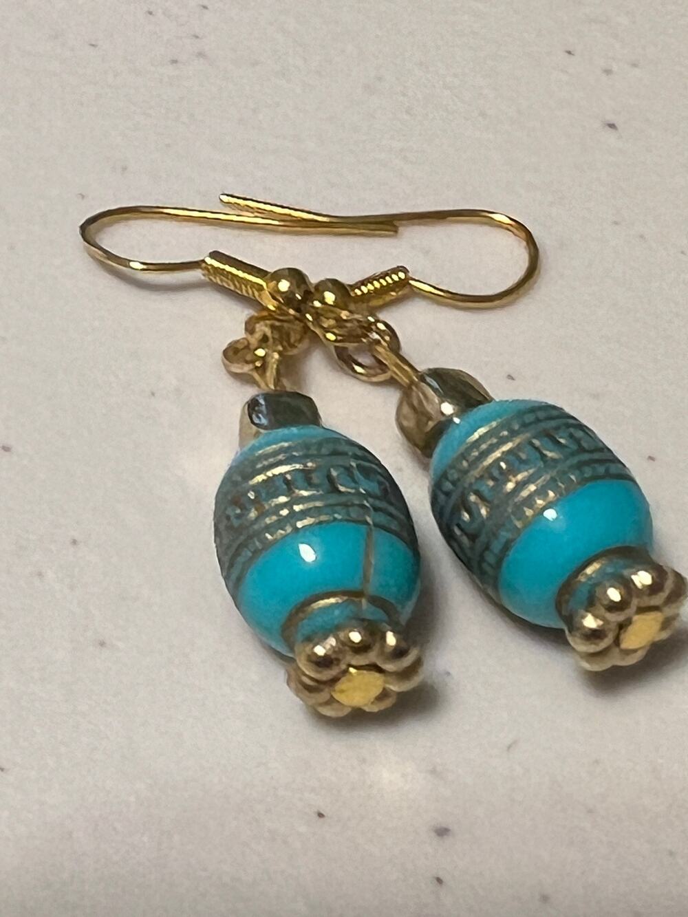 Turquoise Handcrafted Dangle Beaded Boho Chic SouthWest Ethnic Tribal Earrings